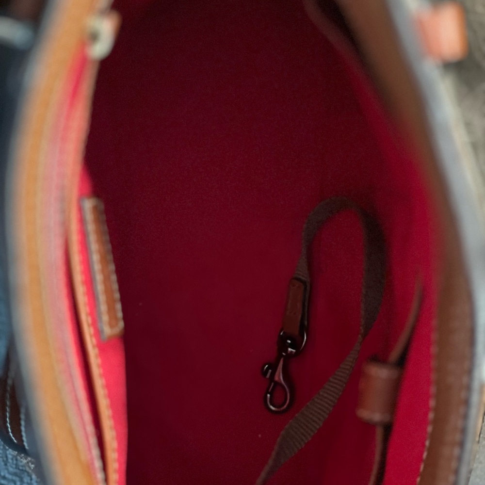 Dooney & Bourke Chestnut Leather Shoulder Bag - Picture 3 of 5